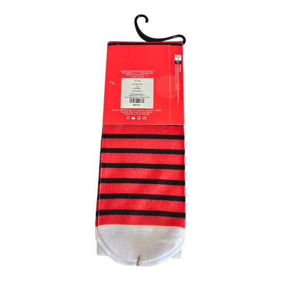 NEW Rudolph the Red Nosed Reindeer Knee High Socks Read & Black Adult Size 9-11 - Picture 2 of 3